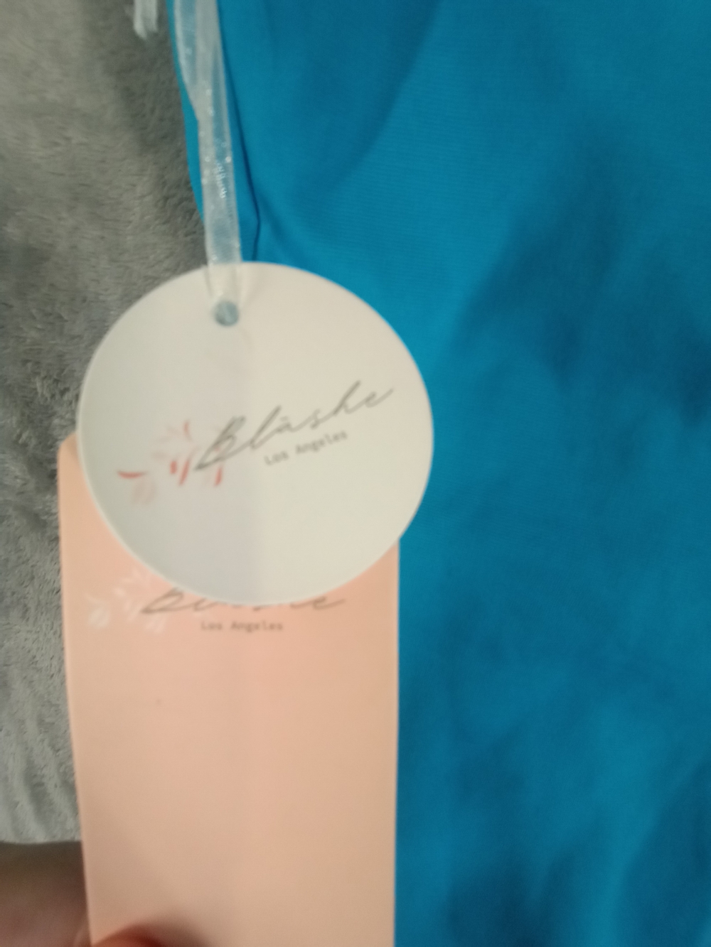 Blashe Sleek Teal Spaghetti Aqua Strap Dress Mini Size Medium NWT - Picture 4 of 12
